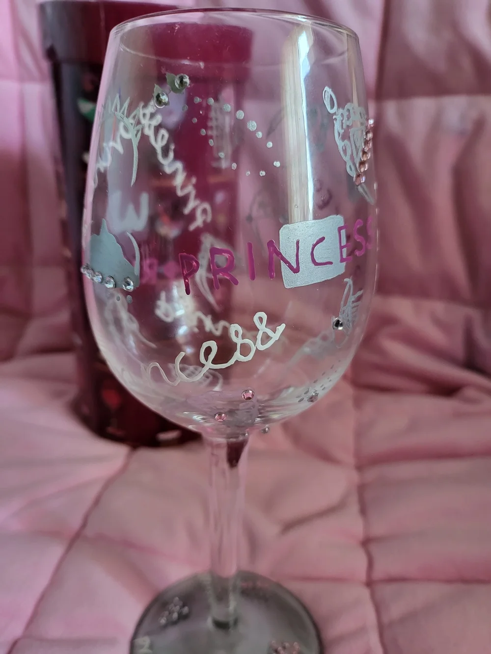 Lolita Princess Hand-Painted 15 Oz Wine Glass with Gift Box